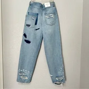 Zara | Jeans | New Zara Midrise Loose Fit Paint Splatter